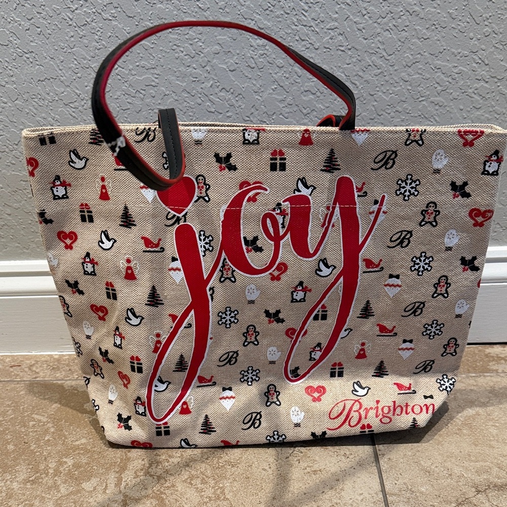 Brighton Joy Canvas Tote - Red and Tan